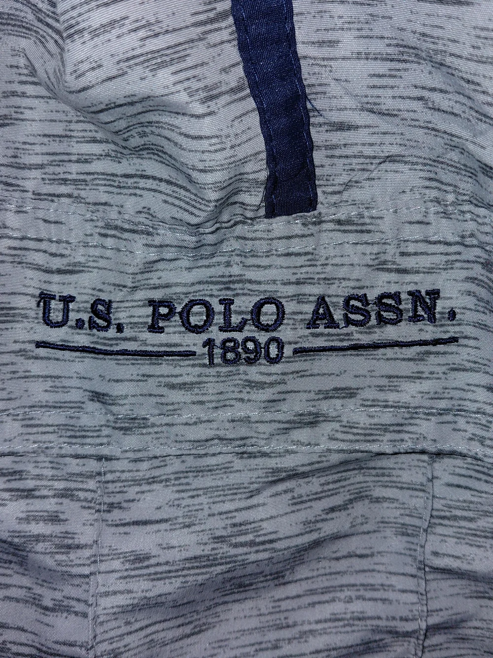U.S. Polo Assn. Gray Heather Athletic Shorts with Navy Trim #2194